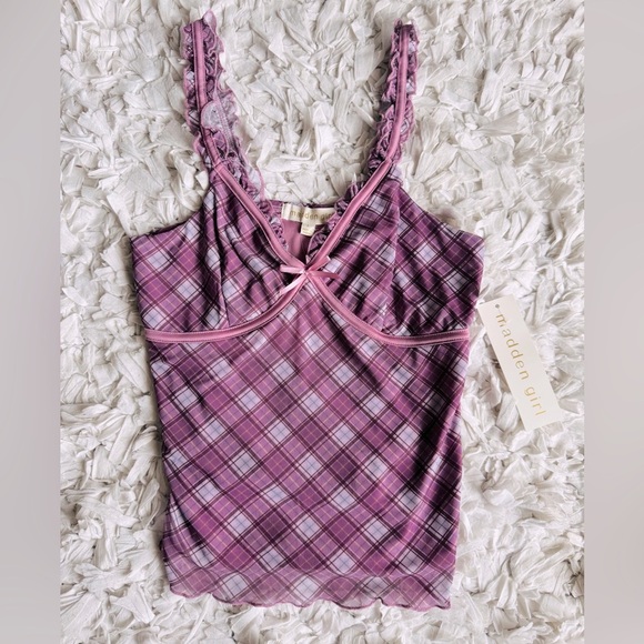 Madden Girl Plaid Cami Tank Top - Picture 2 of 5